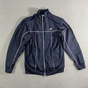 Nike Jacket Mens Size Large Blue Full Zip Athletic Outdoor Activewear Pockets